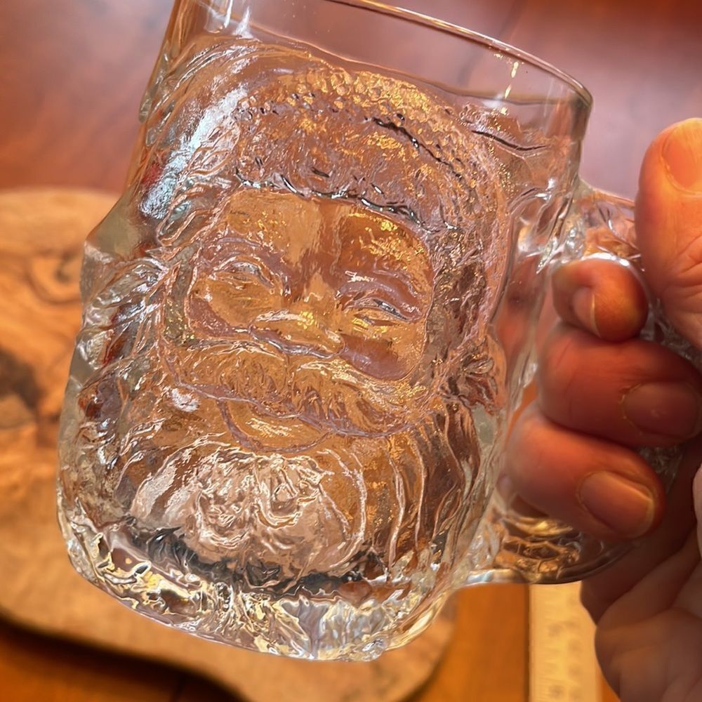 Vintage Luminarc Santa Mug